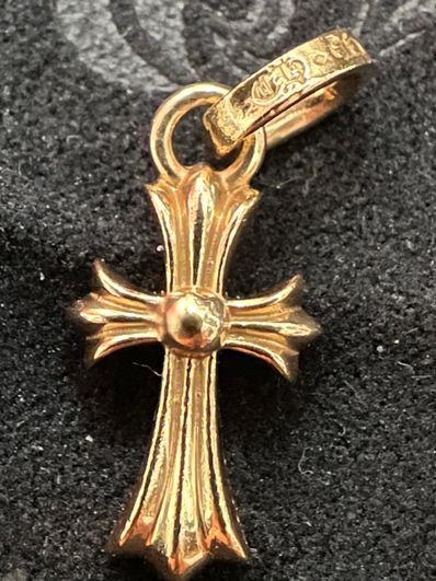 Chrome Hearts 22K CH Cross Baby Fat Charm "Yellow Gold"