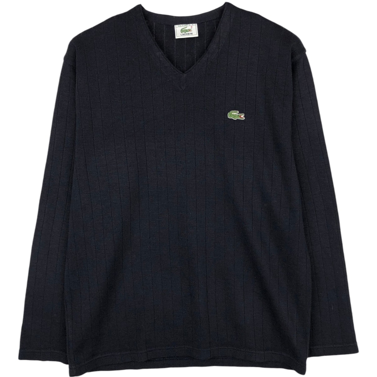 古着 ラコステ LACOSTE Vネック ウール×アクリルニットセーター スペイン製 メンズM相当/eaa645945
