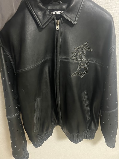 Supreme Gem Studded Leather Jacket "Black"