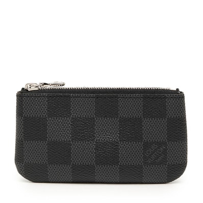 ルイ ヴィトン ダミエ グラフィット ポシェット クレ コインケース 小銭入れ N60155 ブラック PVC レザー メンズ LOUIS VUITTON 中古