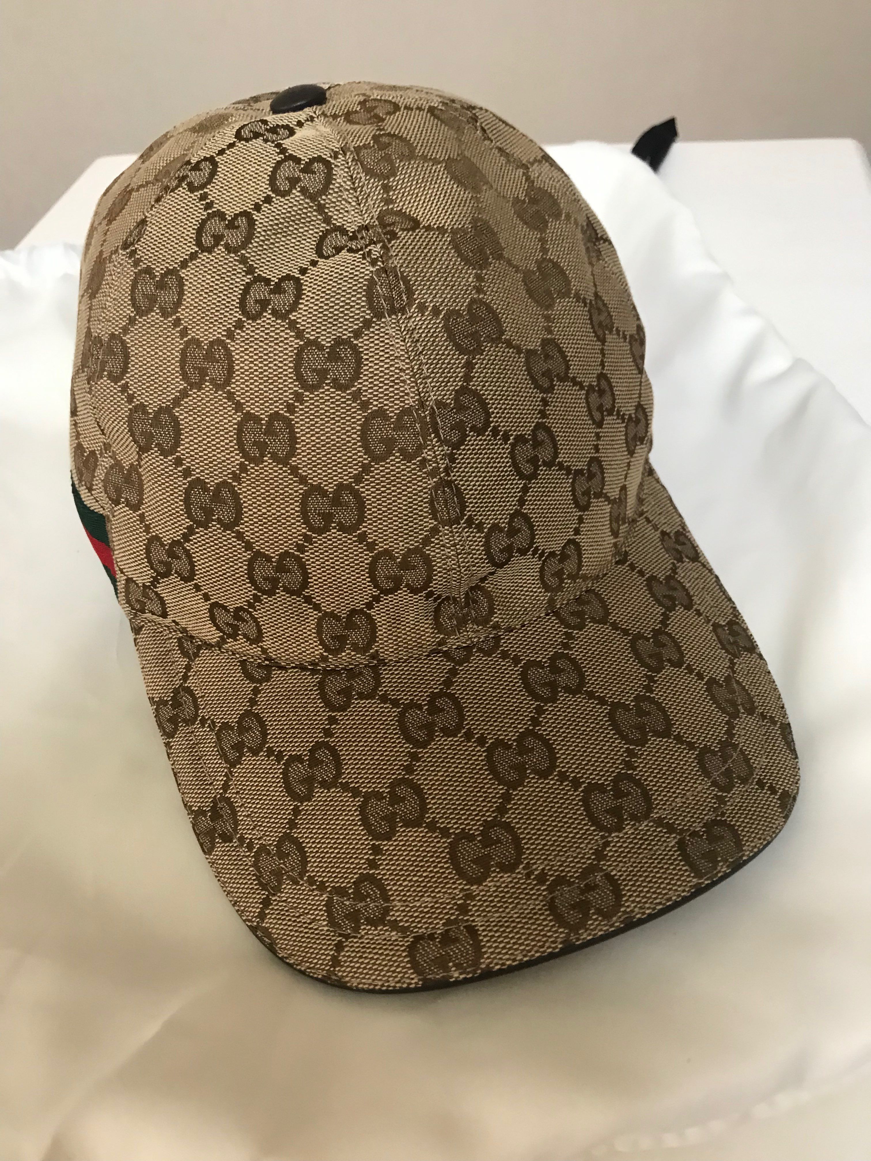 GUCCI Original GG Canvas Baseball Hat With Web "Beige/Ebony"