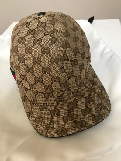 GUCCI Original GG Canvas Baseball Hat With Web "Beige/Ebony"