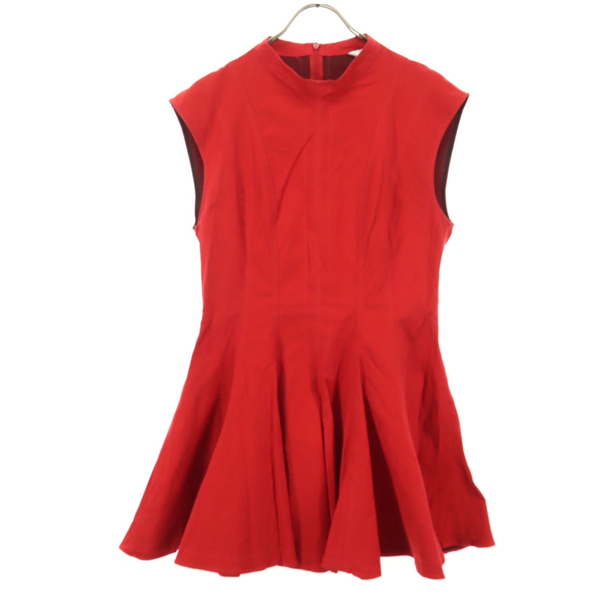 ZARA ザラ ノースリーブ 膝丈ワンピース L レッド