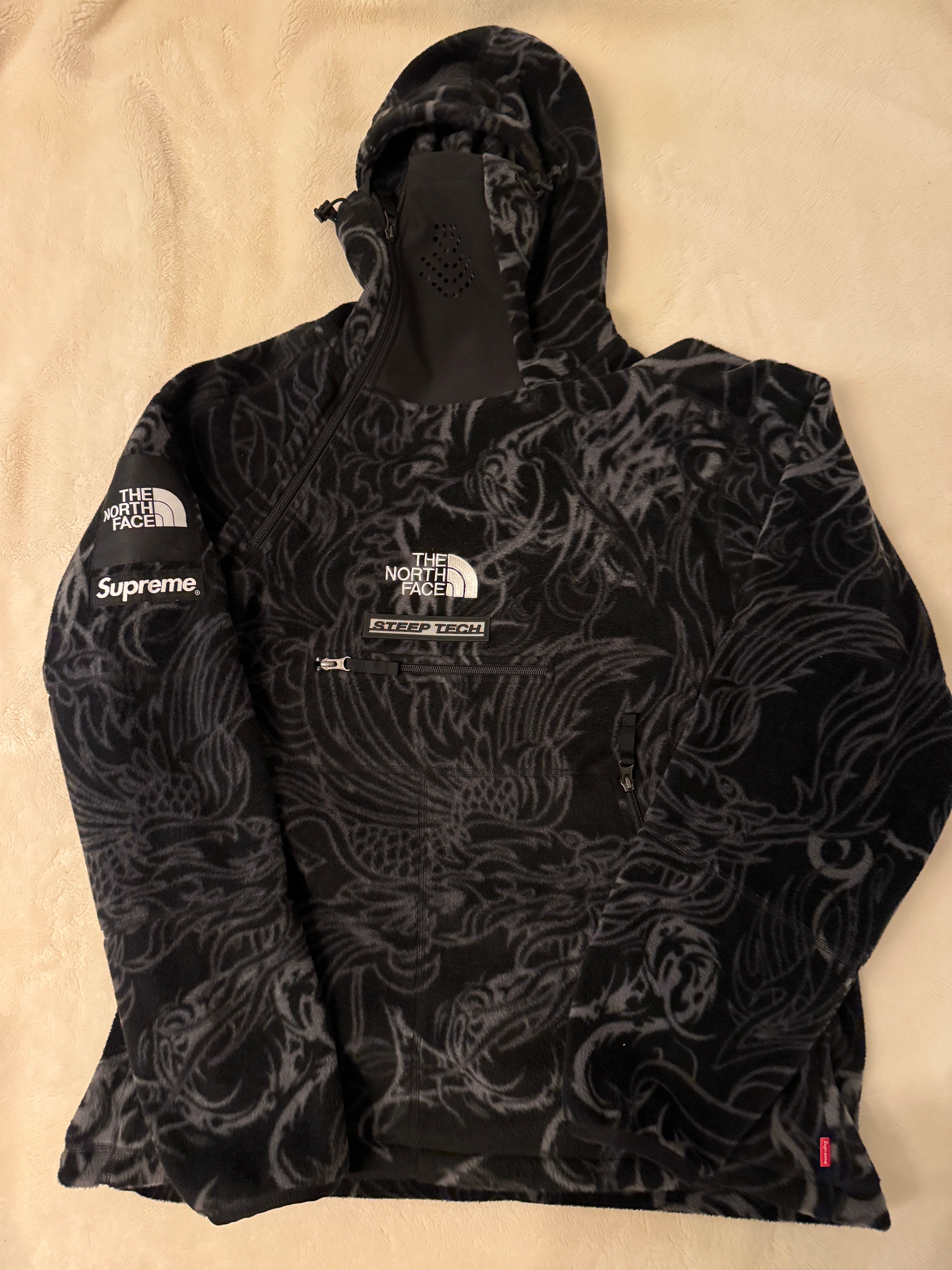 Supreme x The North Face Steep Tech Fleece Pullover "Black Dragon"