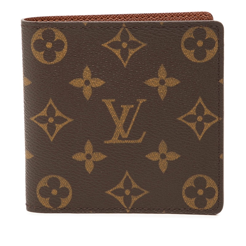 ルイ ヴィトン モノグラム ポルトフォイユ マルコ 二つ折り財布 M61675 ブラウン PVC レザー レディース LOUIS VUITTON 【中古】
