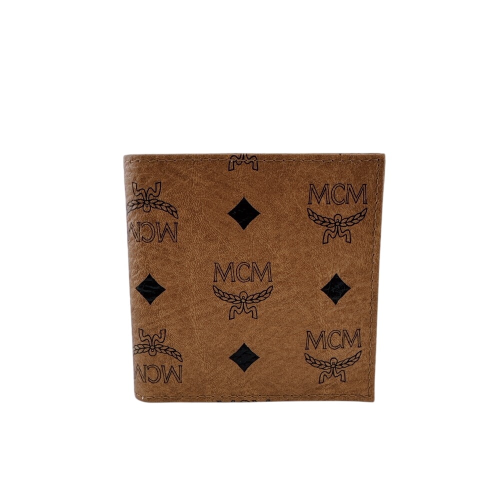 エムシーエム MCM 二つ折り財布 ヴィセトス ヴィンテージ 総柄 コンパクトウォレット ロゴ ブラウン