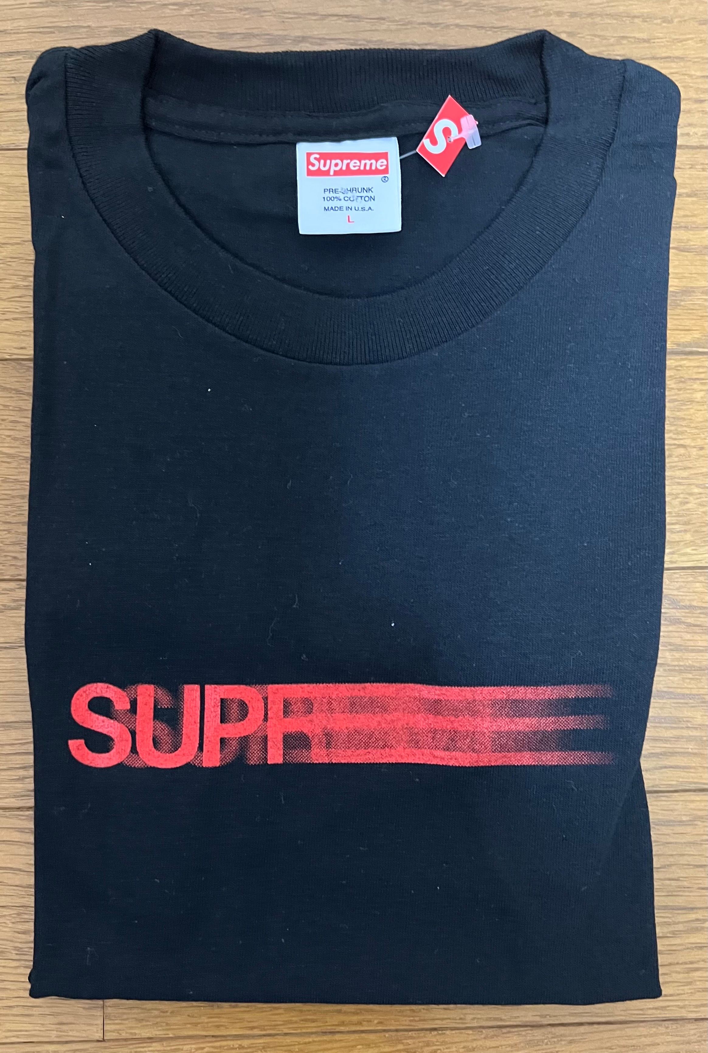シュプリーム モーションロゴ Tシャツ "ブラック"