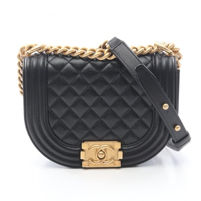 シャネル CHANEL ボーイシャネル ショルダーバッグ バッグ キャビアスキン(グレインドカーフ) レディース ブラック系 AS3186 【中古】