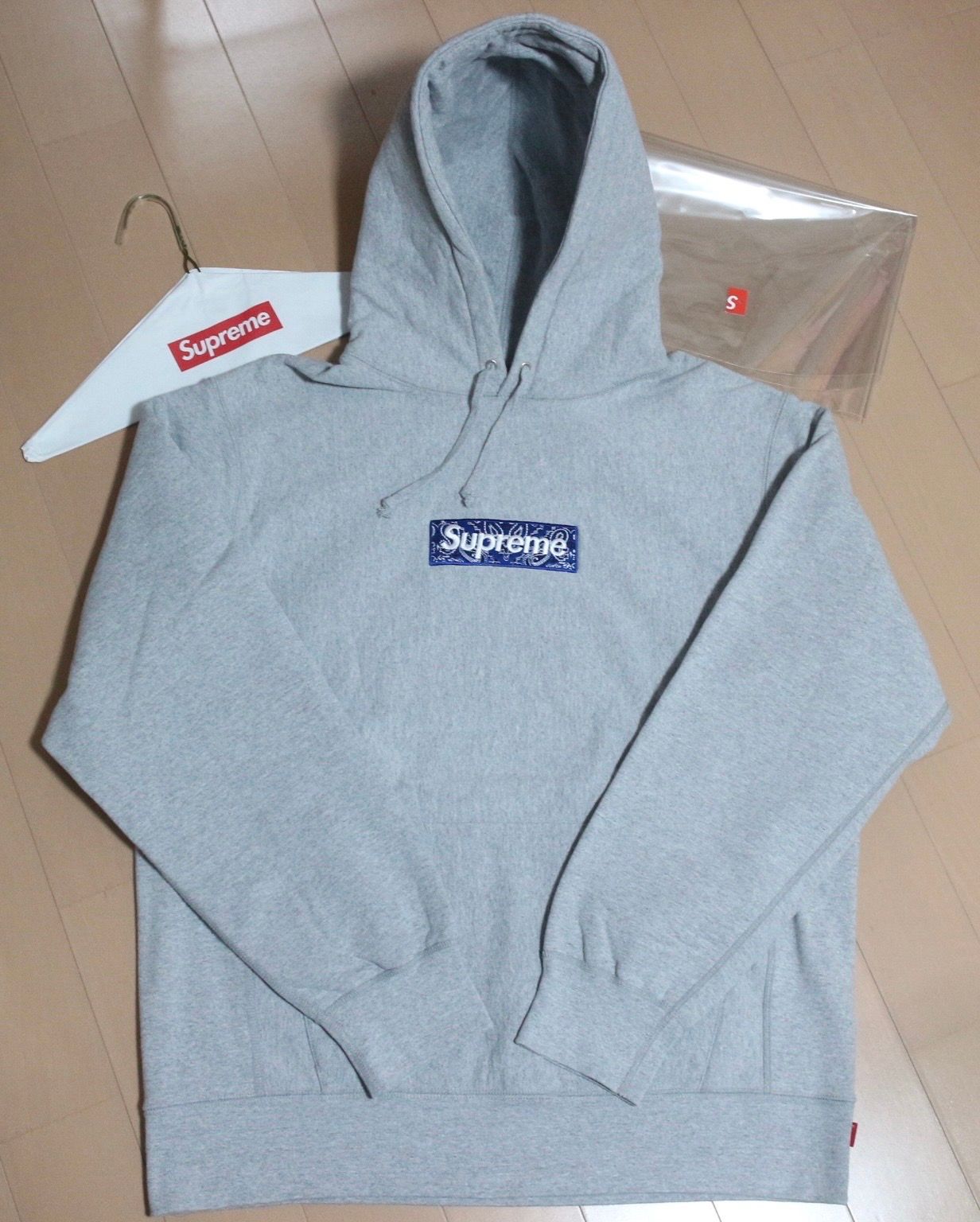 Supreme Bandana Box Logo Hooded Sweatshirt "Grey"