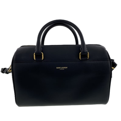 YVES SAINT LAURENT イヴ・サンローラン 2WAY ベイビーダッフル ハンドバッグ レザー ブラック ゴールド レディース【中古】