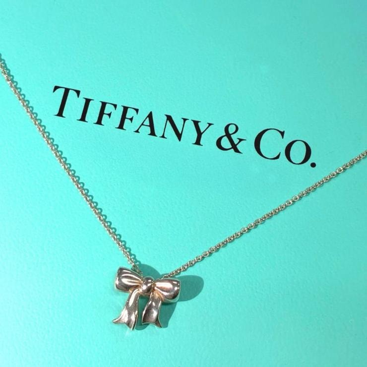 Tiffany&Co. ティファニー リボン ネックレス SV925 シルバー アクセサリー ★美品★ ★袋付★