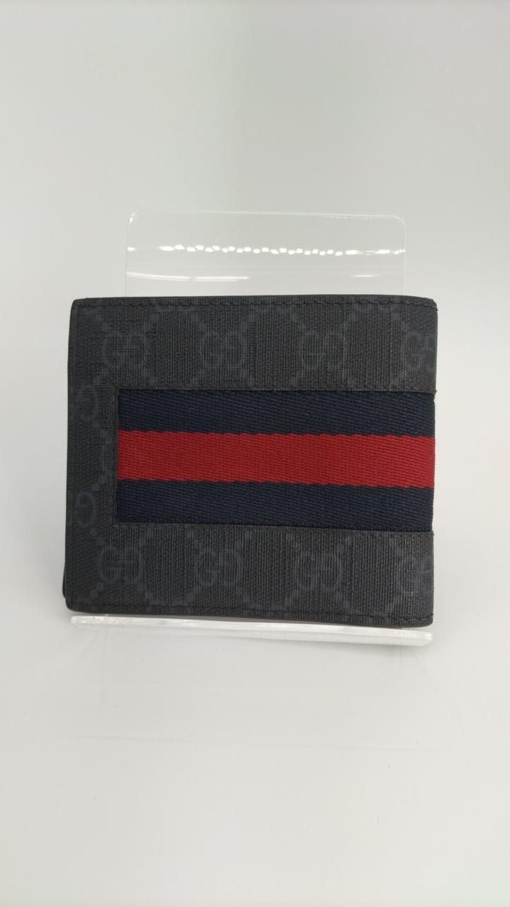 GUCCI GG Supreme New Web Coin Wallet "Black"