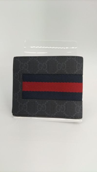 GUCCI GG Supreme New Web Coin Wallet "Black"