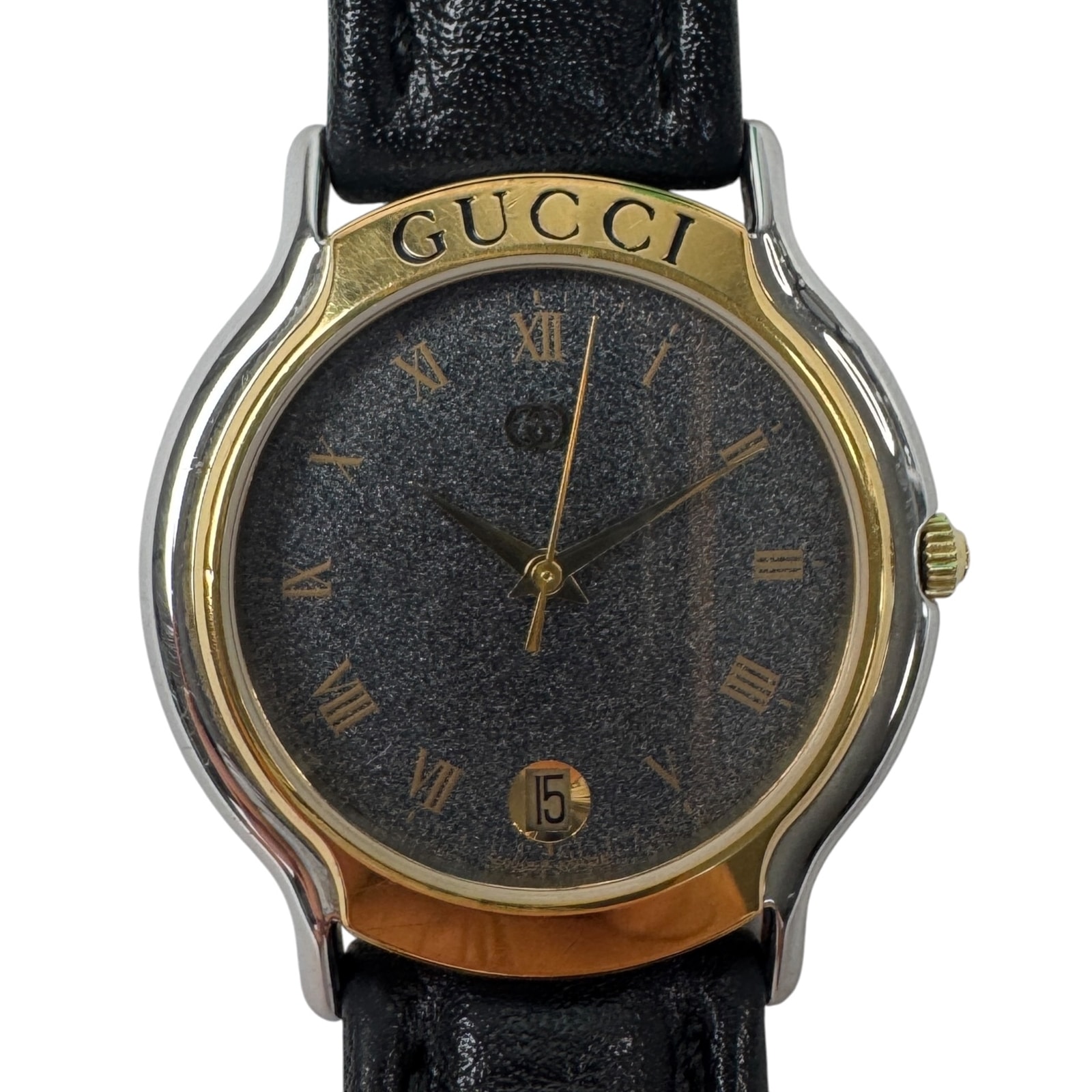 グッチ GUCCI 8000M 腕時計 ウォッチ クォーツ 黒文字盤 新品電池 レディース