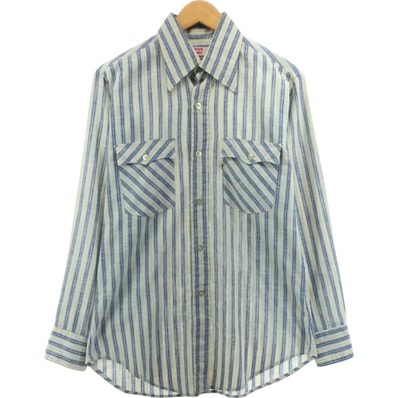 古着 70年代 リーバイス Levi's 長袖 ストライプシャツ メンズM相当 ヴィンテージ/eaa562988