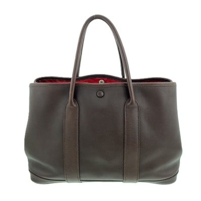HERMES エルメス ガーデンツイリー TPM 銀座限定 トートバッグ レザー ブラウン ヴォースイフト SV金具 □J刻 レディース【中古】