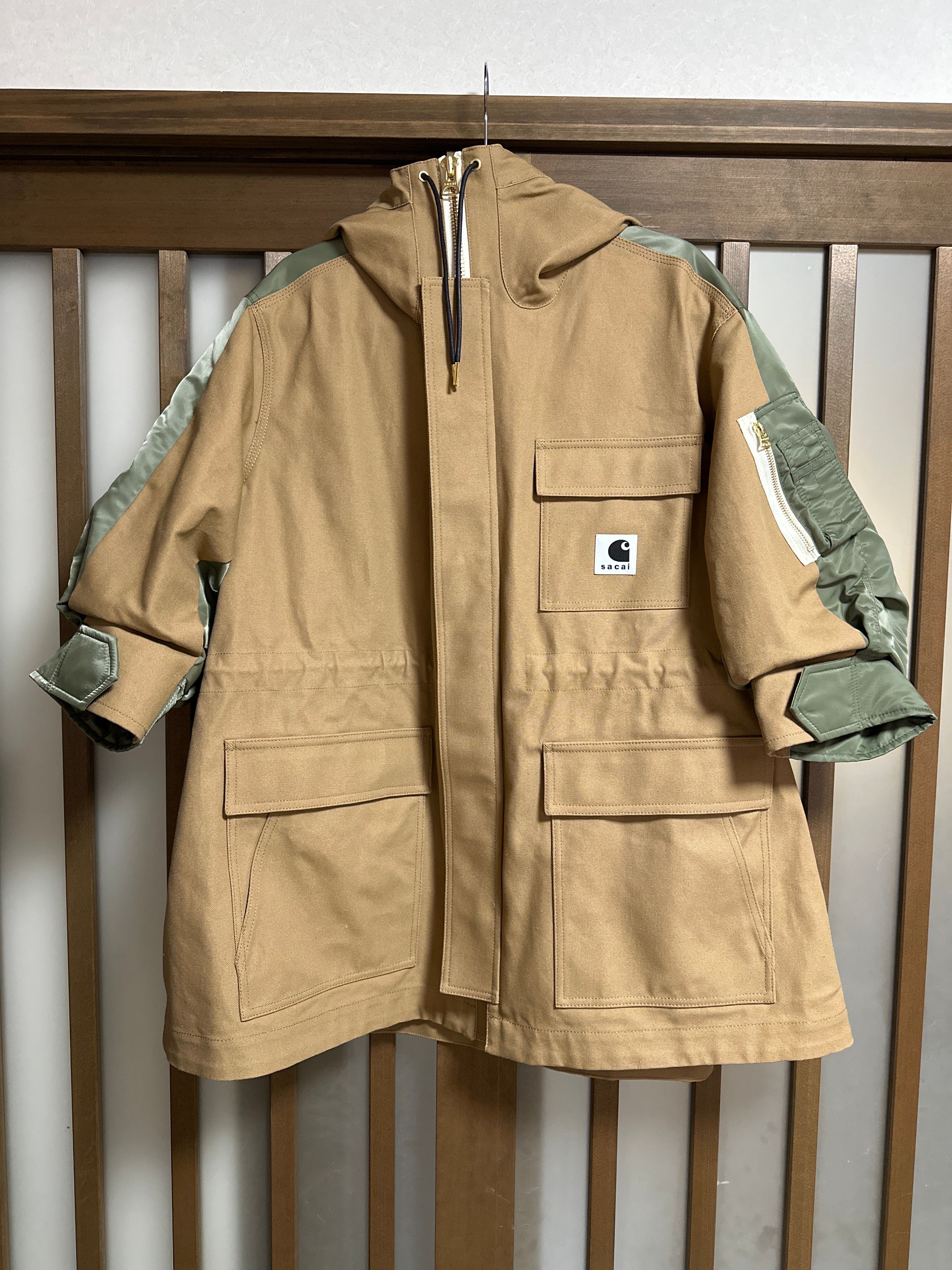 Carhartt WIP × sacai Duck x Nylon Twill Coat "BeigexKhaki"