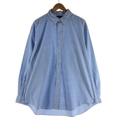 古着 ラルフローレン Ralph Lauren CLASSIC FIT 長袖 ボタンダウンストライプシャツ メンズXL相当/eaa536501
