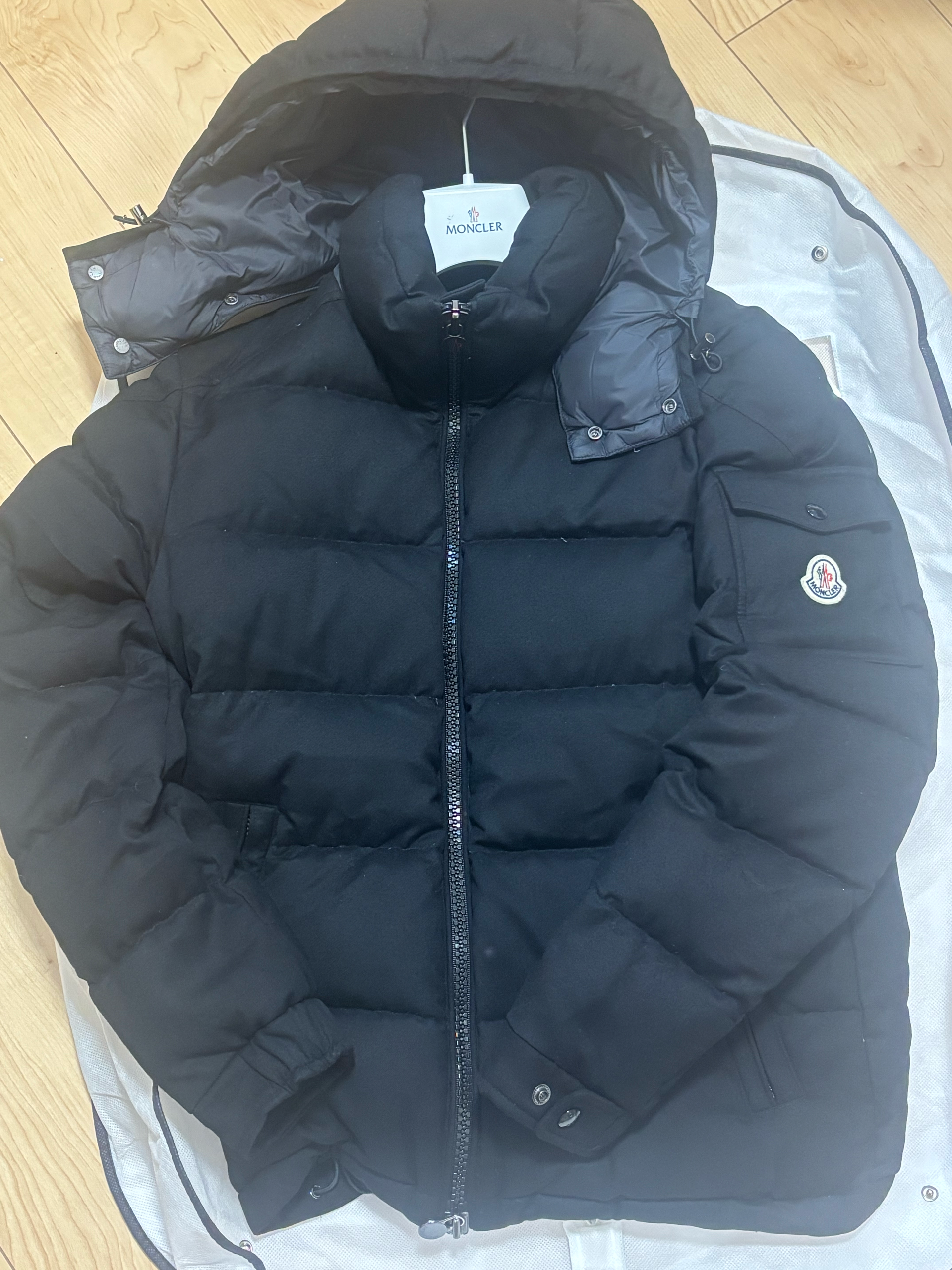 MONCLER Montgenevre Flannel Hooded Down Jacket "Black"