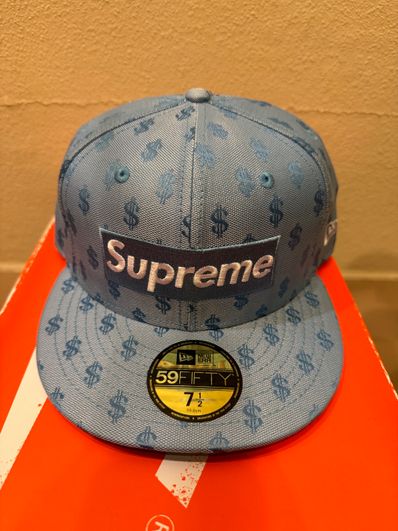 Supreme Monogram Box Logo New Era "Light Blue"