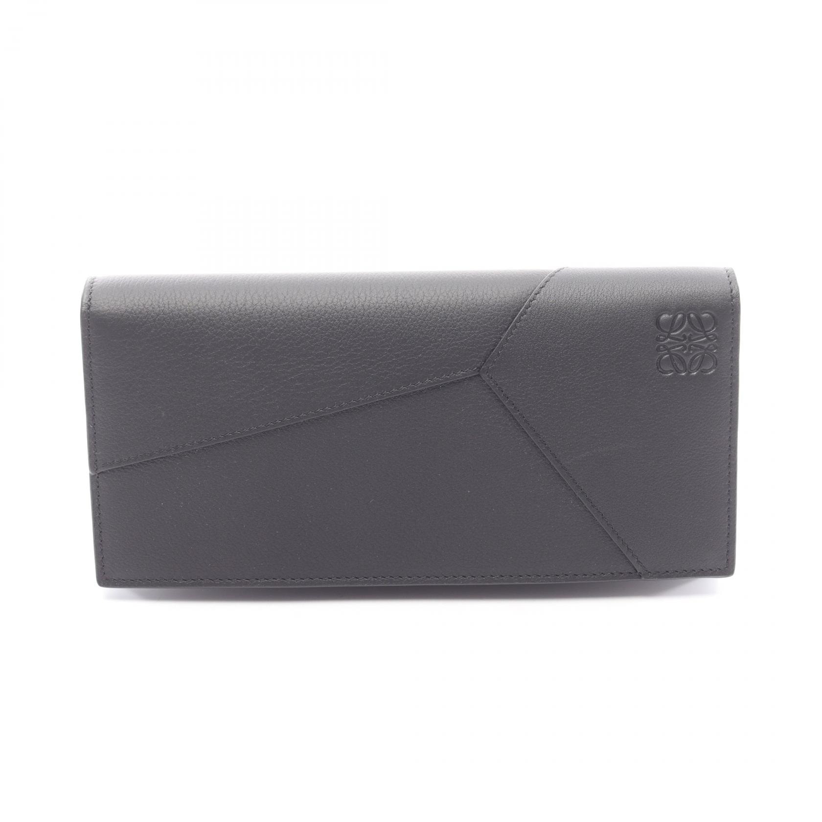 ロエベ LOEWE パズル ロング ホリゾンタル ウォレット 二つ折り長財布 財布 レザー メンズ ブラック系 C510978X071100 【新品】