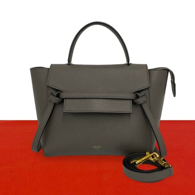 CELINE セリーヌ ベルトバック マイクロ レザー ショルダーバッグ グレー
55183