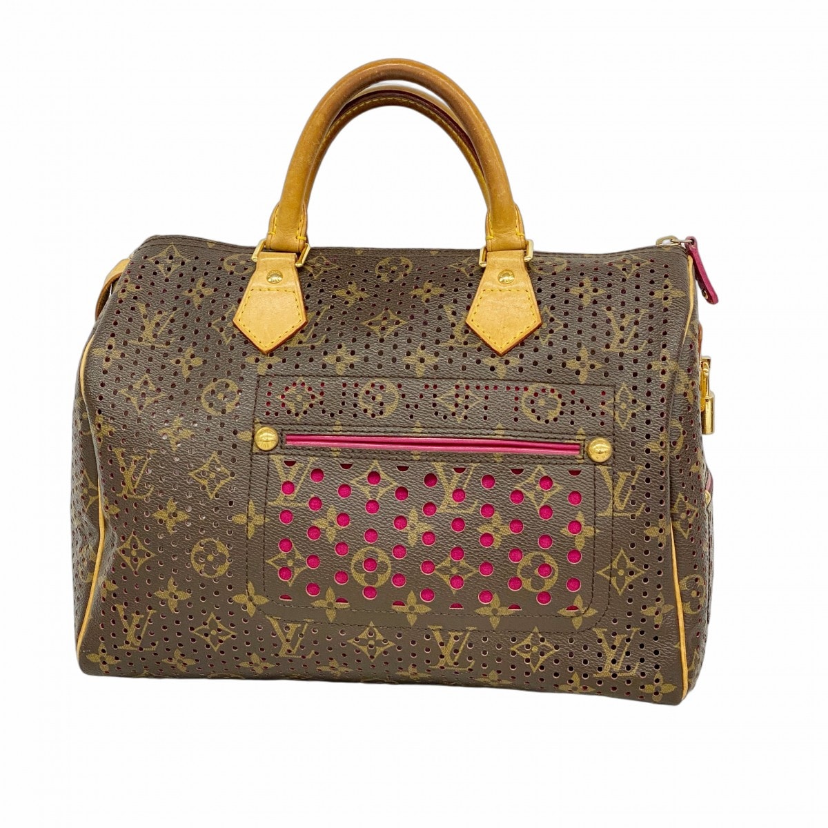 【6dc2392-k】ルイヴィトン ハンドバッグ モノグラム・ペルフォ スピーディ30 M95180 フューシャ【中古】レディース