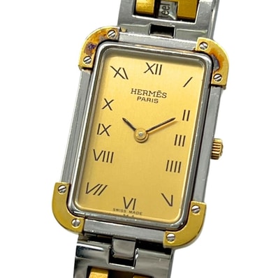 HERMES エルメス CR1.240 クロアジュール コンビ クォーツ レディース 腕時計 C1361