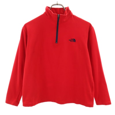 THE NORTH FACE ザノースフェイス 長袖 ハーフジップ シャツ M レッド アウトドア NLW6007