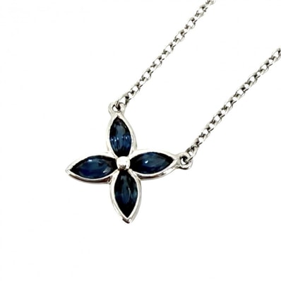 TIFFANY&Co. ティファニー ネックレス ビクトリア ペンダント ジュエリー アクセサリー Pt950プラチナ サファイア レディース 約2.5g【中古品】