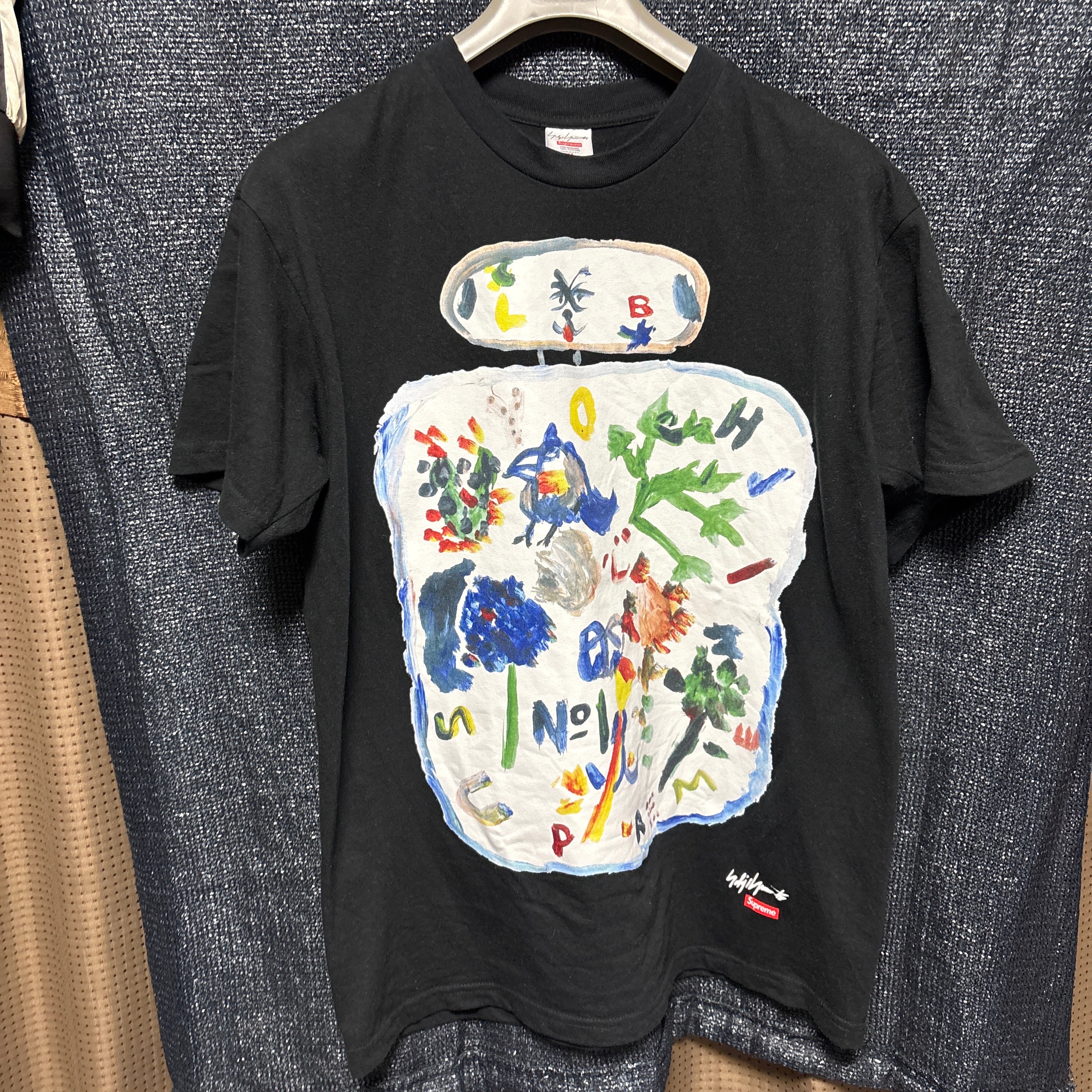 シュプリーム ヨウジヤマモト ペイント Tシャツ "ブラック"