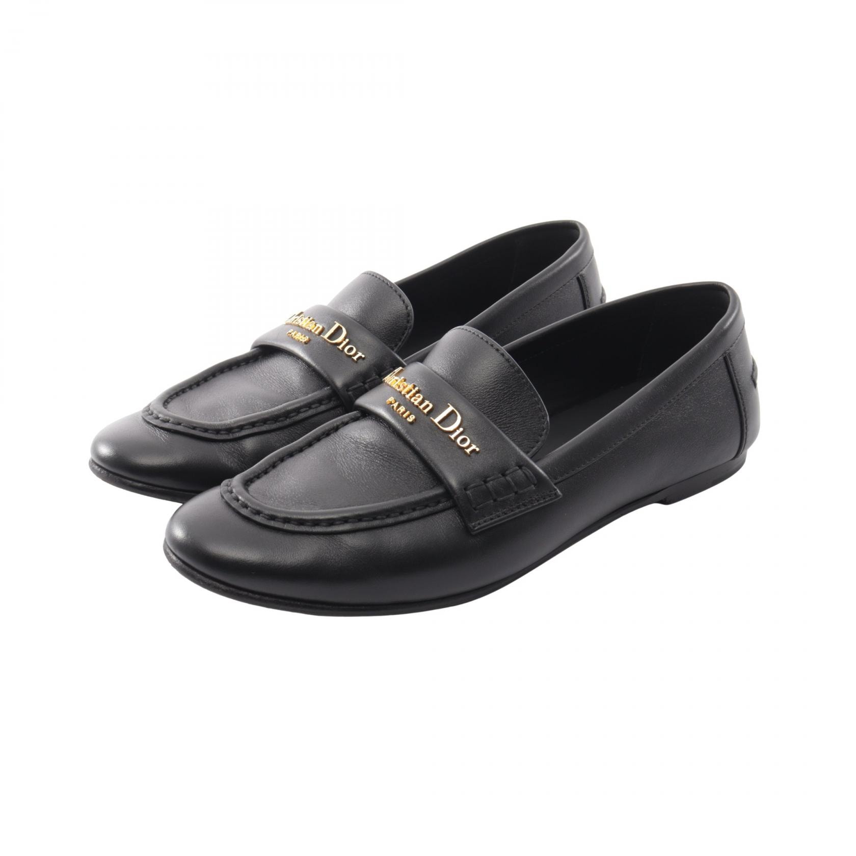 ディオール Dior Dior Boy ディオールボーイ ローファー 靴 レザー レディース ブラック系 【中古】