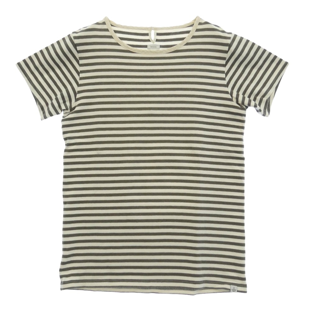 VISVIM ビズビム 14SS 0114105010037 BORDER CREW S/S ボーダー クルー 半袖 Tシャツ グレー系 オフホワイト系 3【中古】