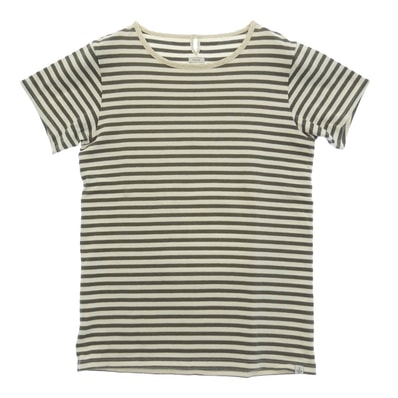 VISVIM ビズビム 14SS 0114105010037 BORDER CREW S/S ボーダー クルー 半袖 Tシャツ グレー系 オフホワイト系 3【中古】