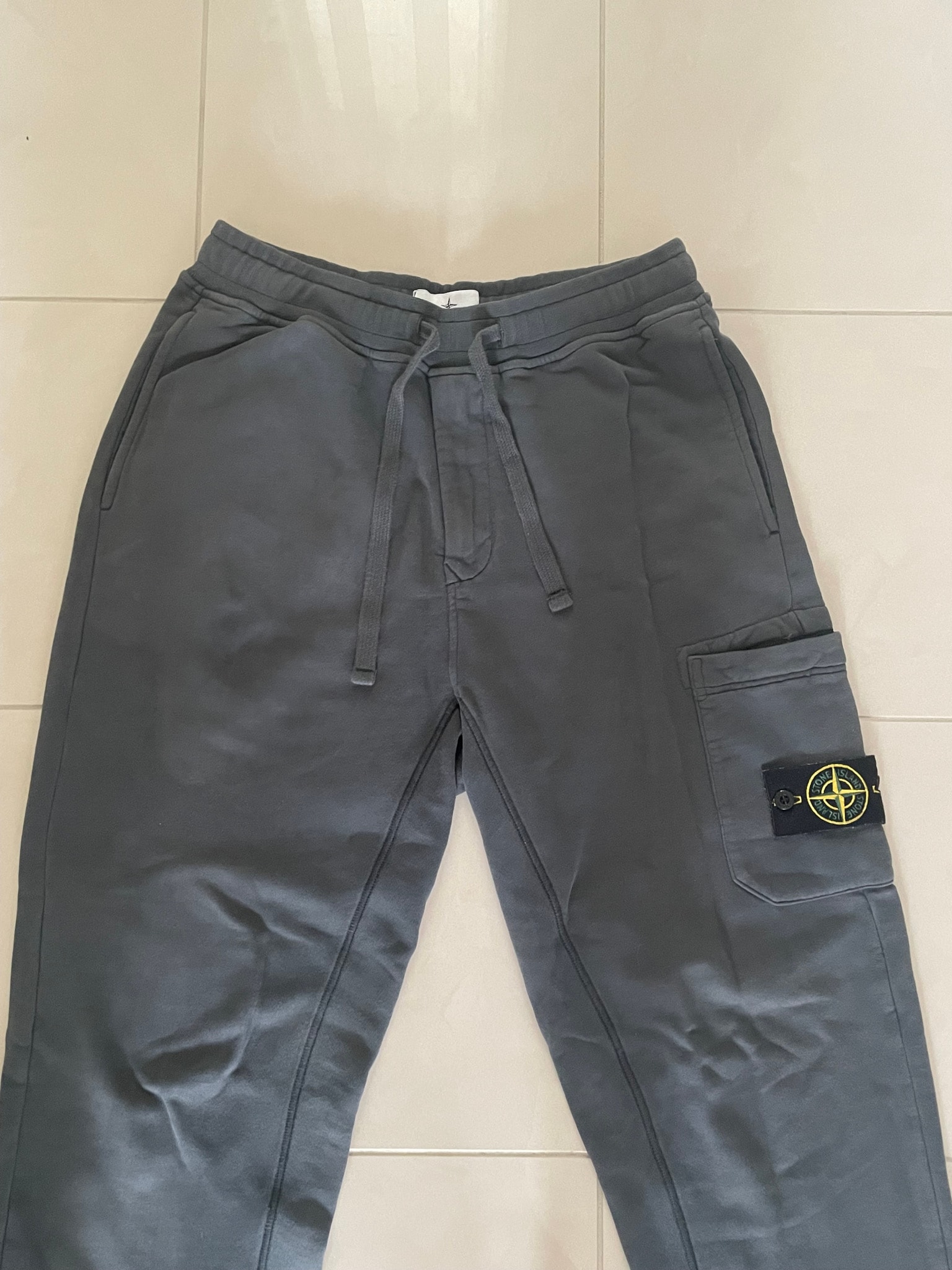 Stone Island 62620 Cotton Fleece Garment Dyed Cargo Joggers - 23FW "Lead"
