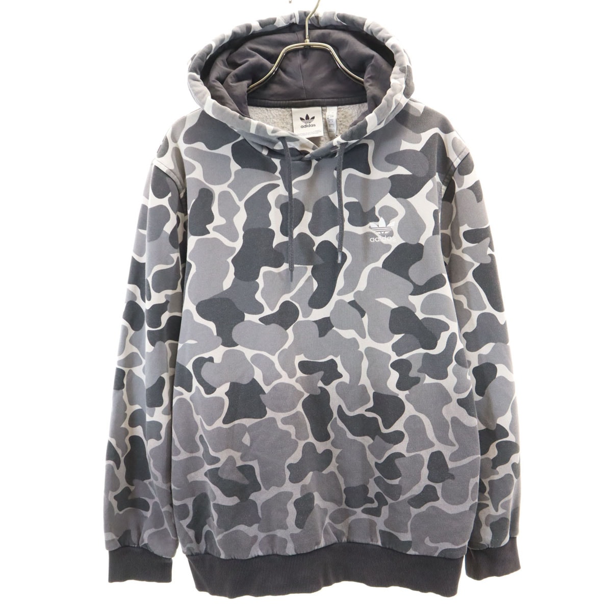 adidas アディダス 長袖 パーカー M グレー系 裏起毛