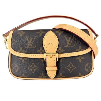 LOUIS VUITTON ルイヴィトン 2WAY ナノディアヌ ハンドバッグ ミニバッグ 肩掛け 斜め掛け ショルダーバッグ M83298 モノグラムキャンバス ブラウン 茶 ゴールド金具 レディース 美品【中古品】