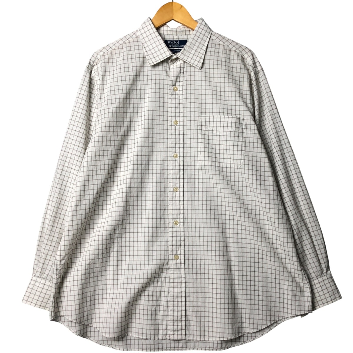 古着 ラルフローレン Ralph Lauren POLO by Ralph Lauren CURHAM ワイドカラー 長袖 コットンチェックシャツ メンズXL相当/eaa581439