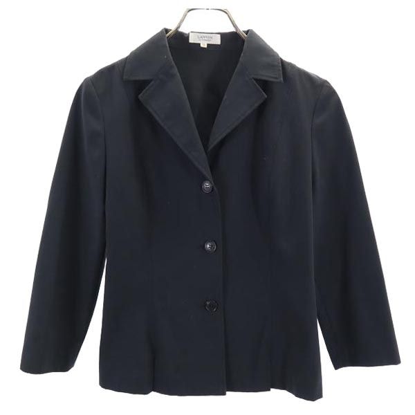 LANVIN LA COLLECTION ランバンコレクション 七分袖 テーラードジャケット 36 チャコールブラック ブレザー