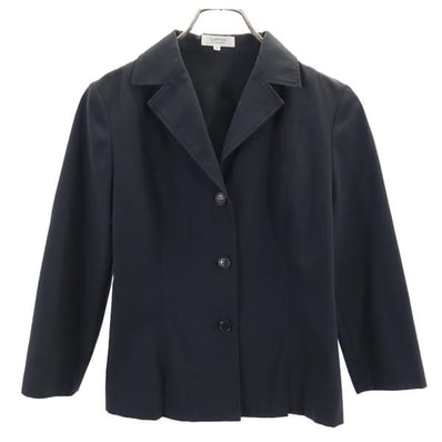 LANVIN LA COLLECTION ランバンコレクション 七分袖 テーラードジャケット 36 チャコールブラック ブレザー