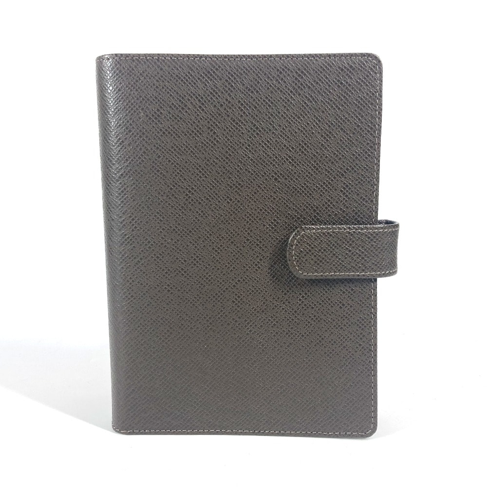 ルイヴィトン LOUIS VUITTON アジェンダMM R20432 タイガ ステーショナリー システム手帳 ケース 手帳カバー タイガレザー グリズリ ブラウン 美品