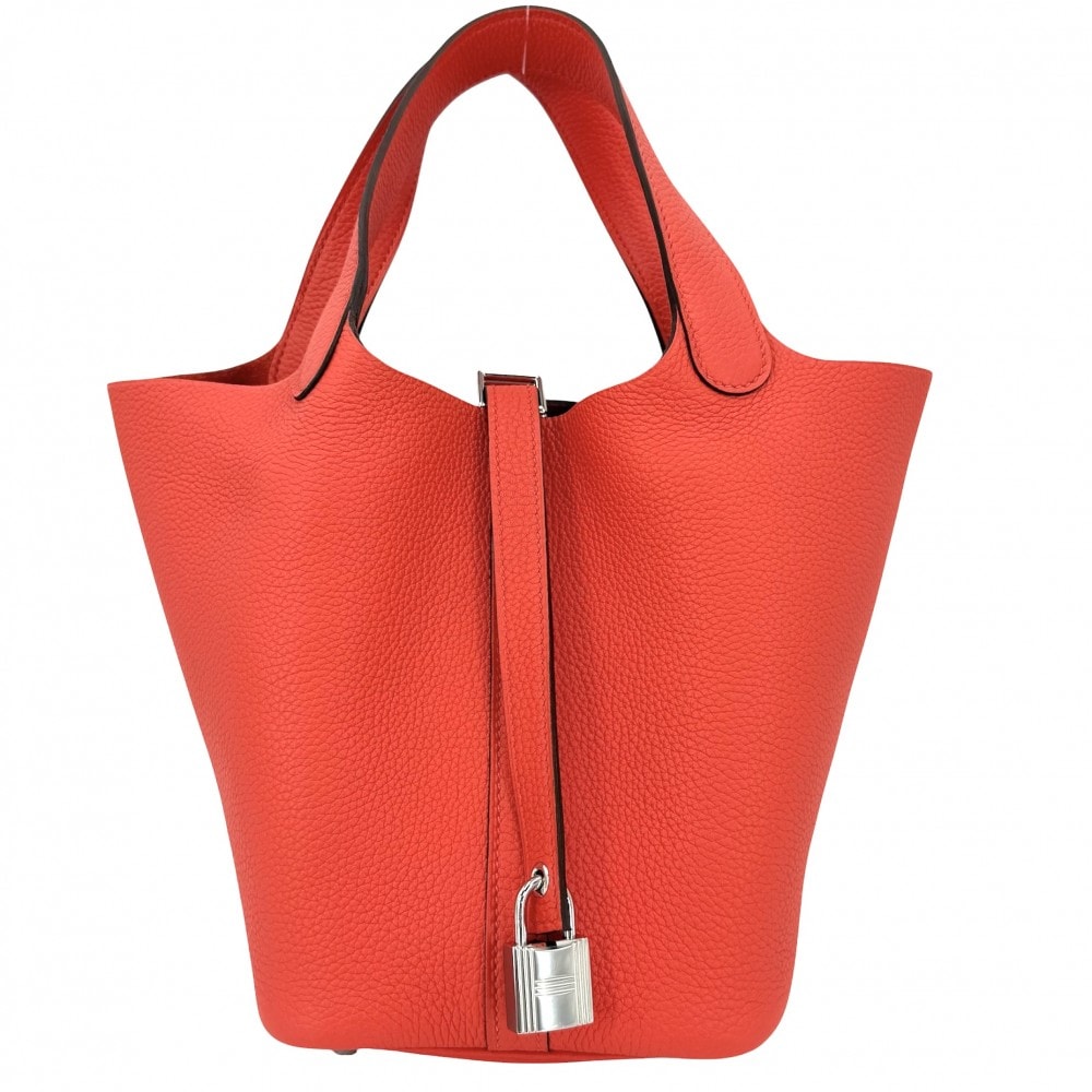 HERMES エルメス ハンドバッグ ピコタンロックPM D刻印 トリヨンクレマンス    オレンジ系 シルバー金具 レディース 美品 2019年【中古品】
