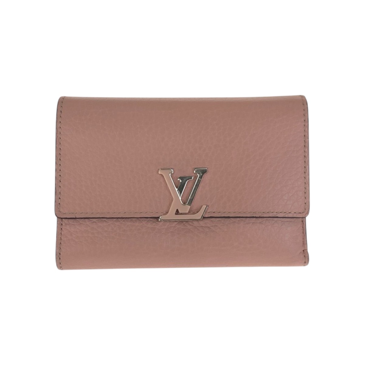 美品 LOUIS VUITTON ルイヴィトン ポルトフォイユ カプシーヌ コンパクト ピンク シルバー金具 レザー 折財布 コンパクトウォレット 600862 【中古】