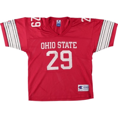古着 90年代 チャンピオン Champion AUTHENTIC ATHLETIC APPAREL OHIO STATE オハイオ州立大学 ゲームシャツ カレッジ フットボールシャツ USA製 メンズM相当 ヴィンテージ/eaa645279