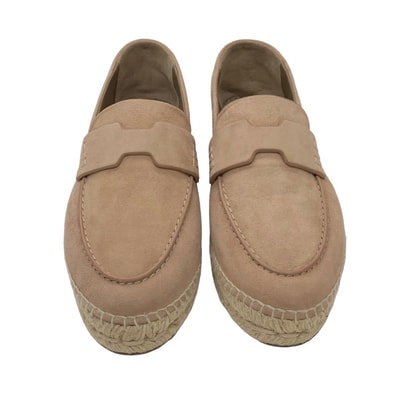 エルメス HERMES トリップ ローファー フラットシューズ 靴 シューズ エスパドリーユ ロープソール スエード ベージュ