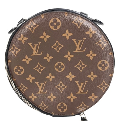 ルイヴィトン LOUIS VUITTON オーディオケース M46273 モノグラム カバン ラウンド ハンドバッグ モノグラムキャンバス ブラウン 美品
