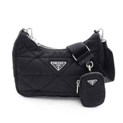 プラダ PRADA TESSUTO QUILTING ショルダーバッグ バッグ ナイロン レディース ブラック系 1BC151 【中古】