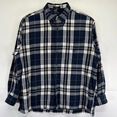 古着 ノーティカ NAUTICA 長袖シャツ 大きいサイズ ネルシャツ ワンポイントロゴ刺繍 チェック柄 XL マルチカラー メンズ