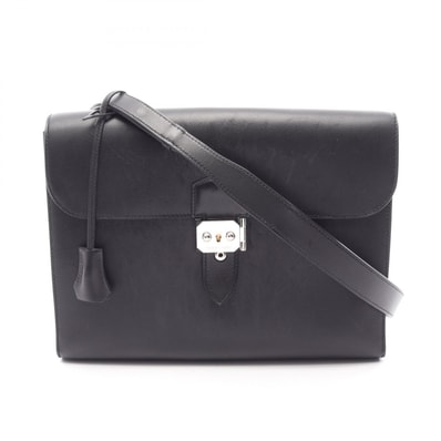 エルメス HERMES サックアデペッシュ29 ショルダーバッグ バッグ レザー エバーグレイン Z刻印(2021年製造) メンズ ブラック系 【中古】
