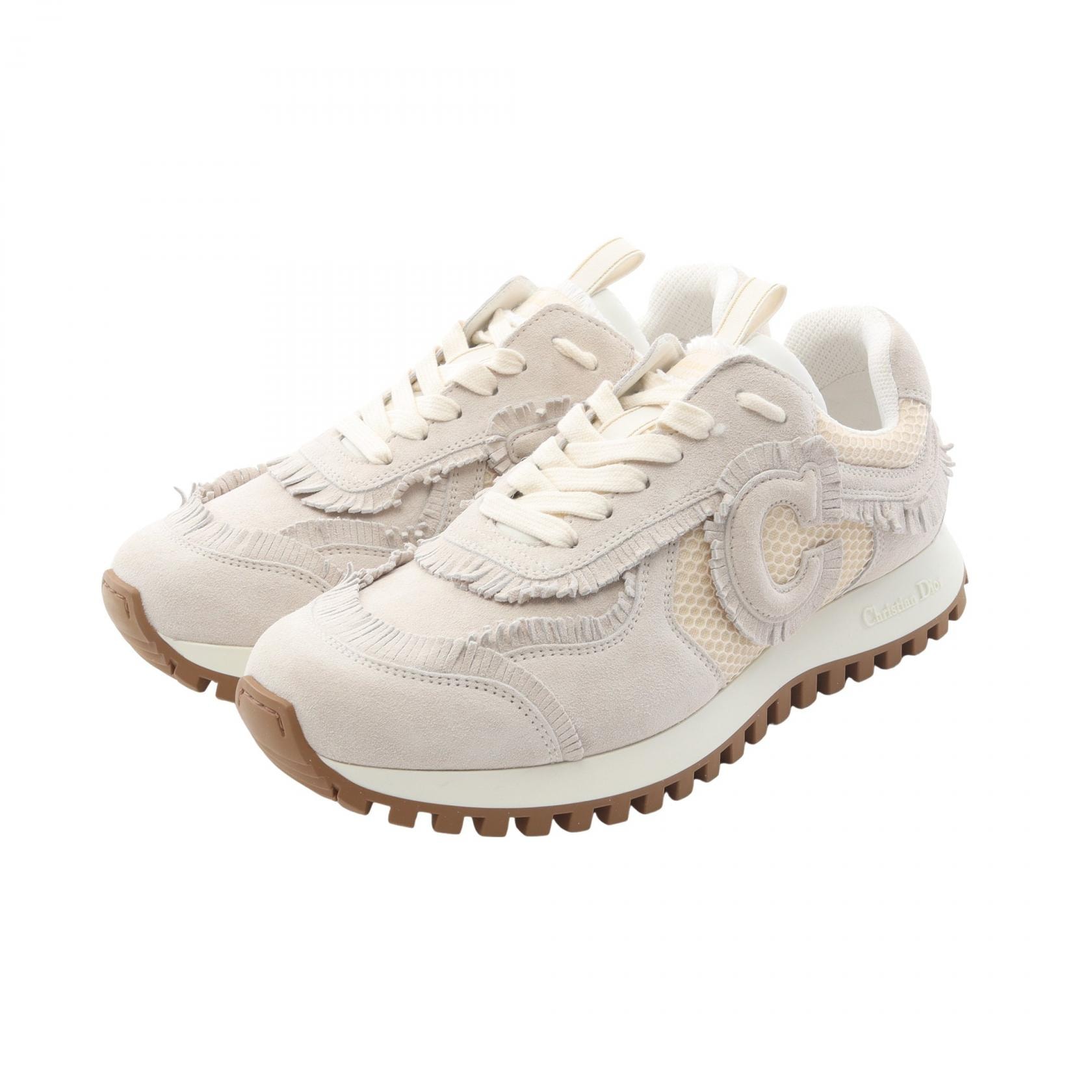 ディオール Dior C'est Dior スニーカー 靴 スウェード ファブリック レディース ホワイト系 【中古】